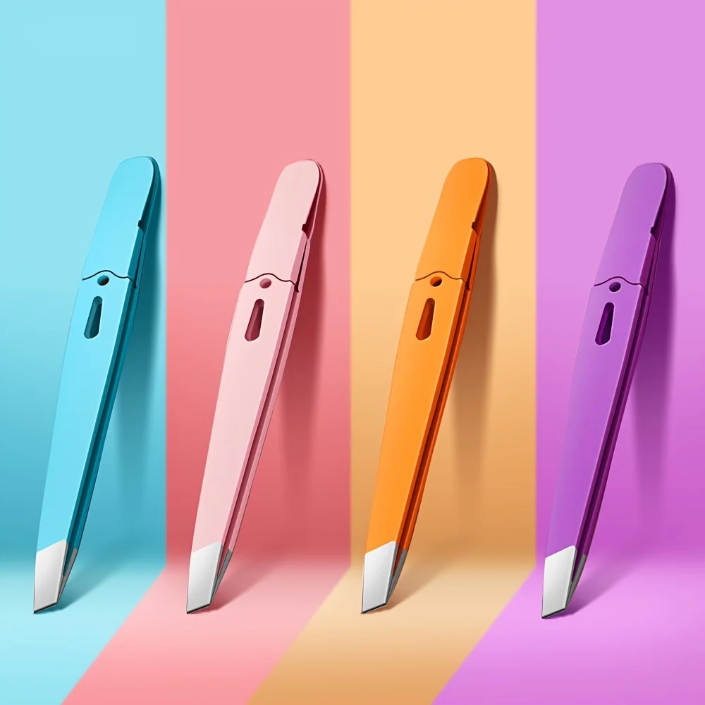Augenbrauen Pinzette bunte Haare Schönheit feine Haare Puller Edelstahl schräg Augenbrauen Clips Entfernung Make-up-Tools Image