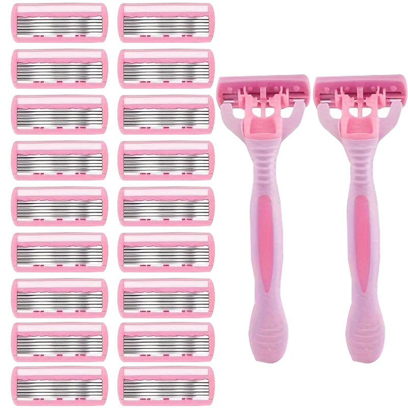 Rasierer Marke Neue Design Frauen Rasierer Rasieren Sechs Schicht Rasierer Wiederverwendbare Rasierer Importierte Klinge Multi Tool Kopf Ändern Image