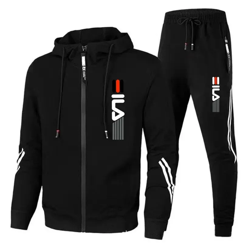 Sweatshirts und Jogginghosen mit Reißverschluss für Herbst und Winter, lässige Sportbekleidungssets für Herren, Jogging- und Fitness-Sets für Herren 2025 Image