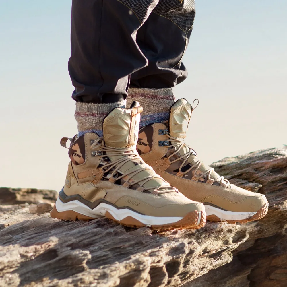 RAX Männer Wanderschuhe Mid-top Wasserdichte Outdoor-Sneaker Männer Leder Trekking Stiefel Trail Camping Klettern Jagd Turnschuhe Frauen Image