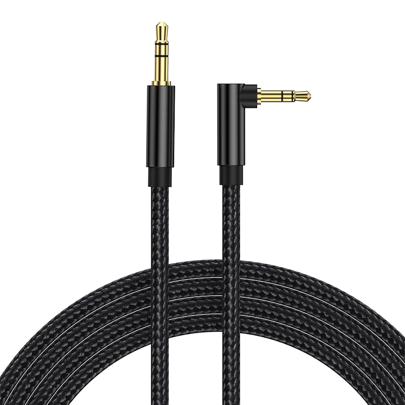 3,5mm ellenbogen Aux Lautsprecher Kabel 3,5mm Jack Audio Kabel Für Auto Kopfhörer Lautsprecher Aux Kabel Stecker Auf Stecker adapter Für Samsung Xiaomi Image