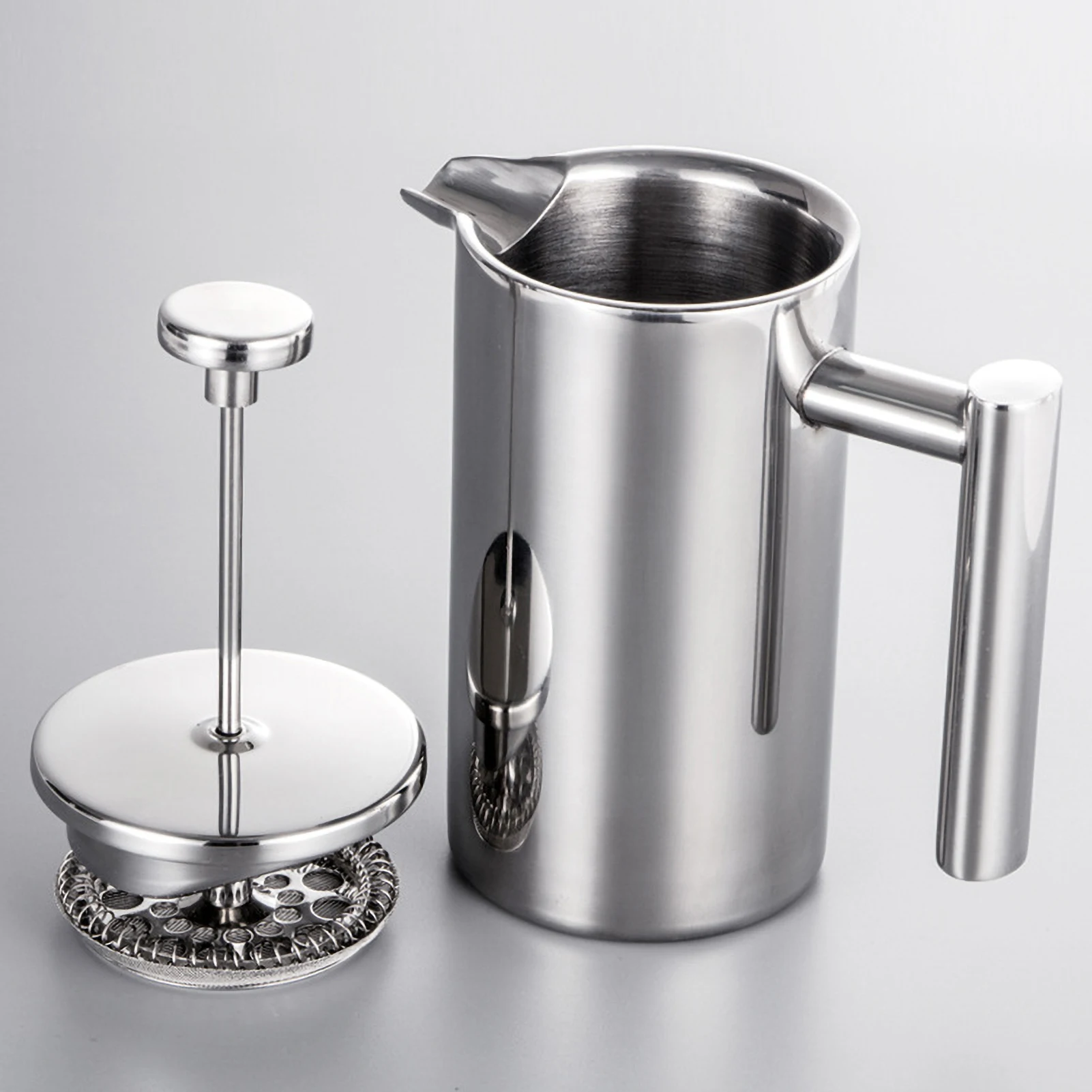350ml/800ml/1000ml French Press Kaffeebereiter aus Edelstahl, Doppelwandig Isoliert, Kaffeekanne Image
