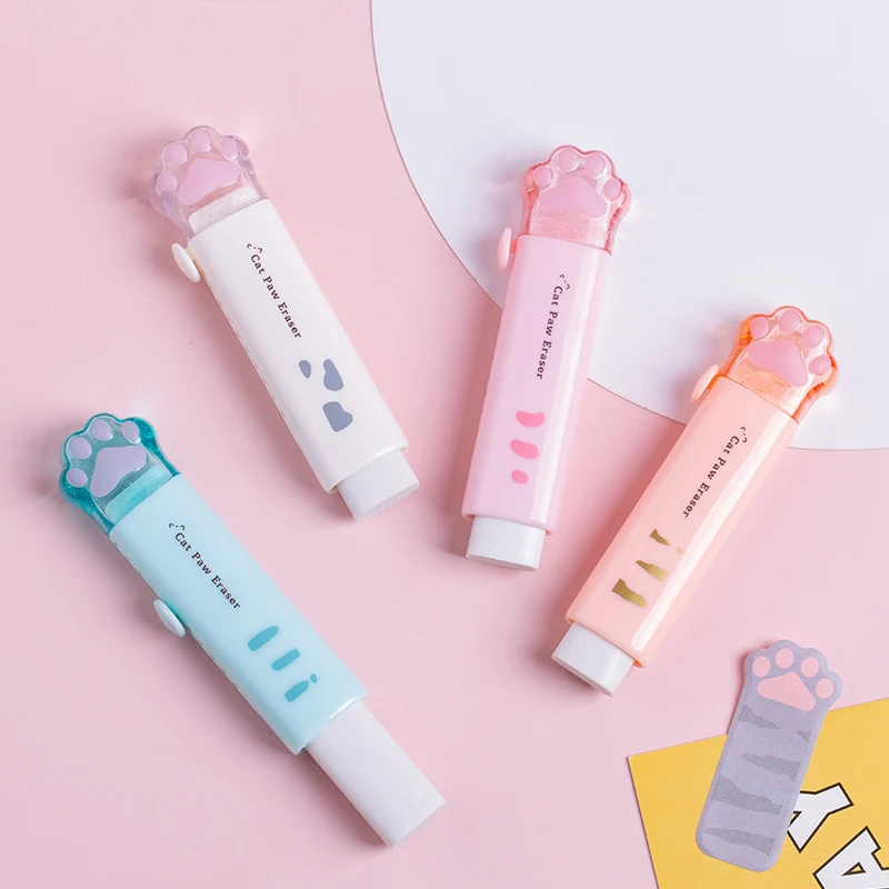 Kreativität einziehbare kawaii Katze Klaue Bleistift Radiergummi Push Pull Radiergummi profession elle Zeichnung Malerei niedlichen Schul bedarf Image
