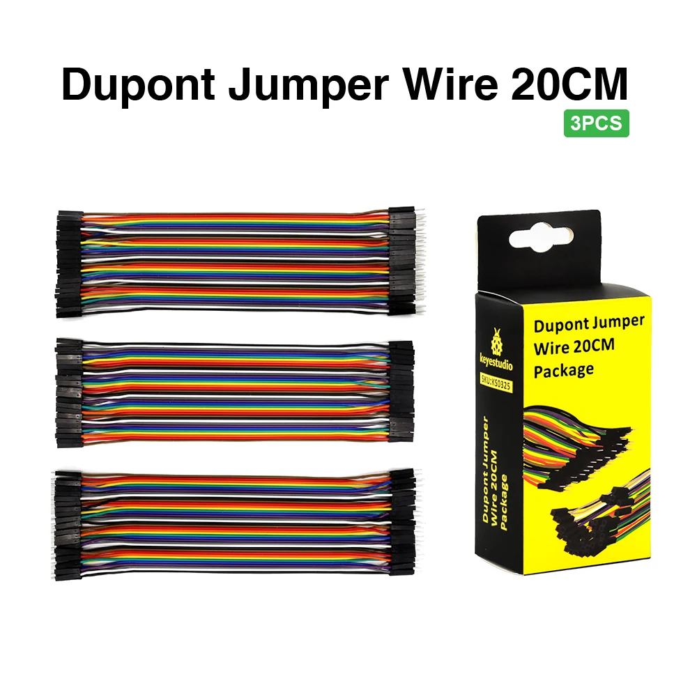 Keyes tudio 3pcs dupont line jumper draht dupont kabel 20cm M-F & M-M & F-F für arduino starter diy projekte Image