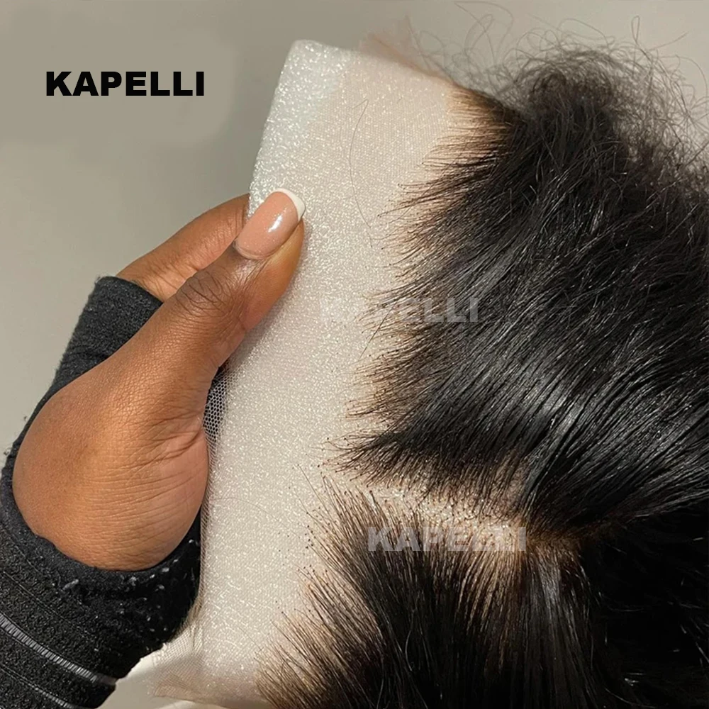Glattes Haar, 13 x 4, transparenter Spitzen-Frontal, vorgezupft, 100 % Echthaar, natürlicher Haaransatz, 4 x 4-Spitzenverschluss mit Babyhaar Image