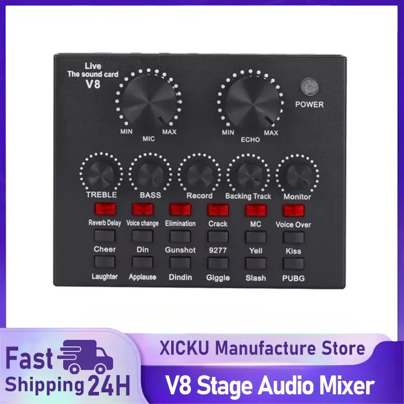 V8 V8S Audio Mixer USB Externe Headset Mikrofon Webcast Persönliche Live Broadcast Soundkarte Für Telefon Computer