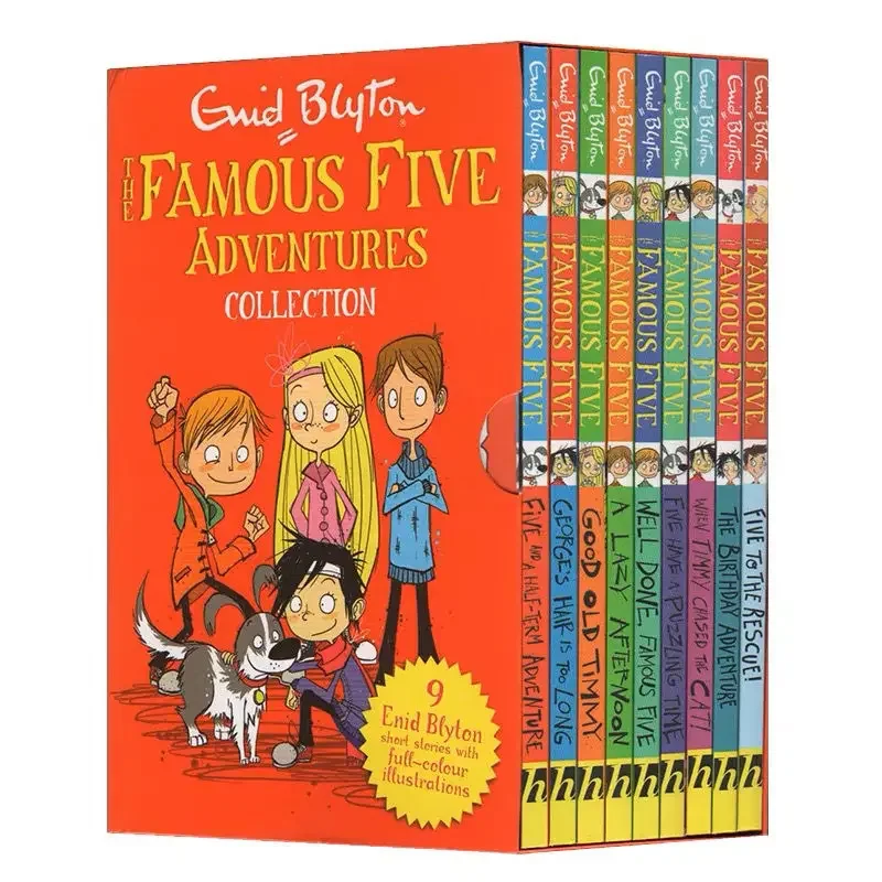 9 Bücher/Set Enid Blyton The Famous Five Adventures Collection Englisches Bilderbuch für Kinder, Detective Stories Libros Livros Image