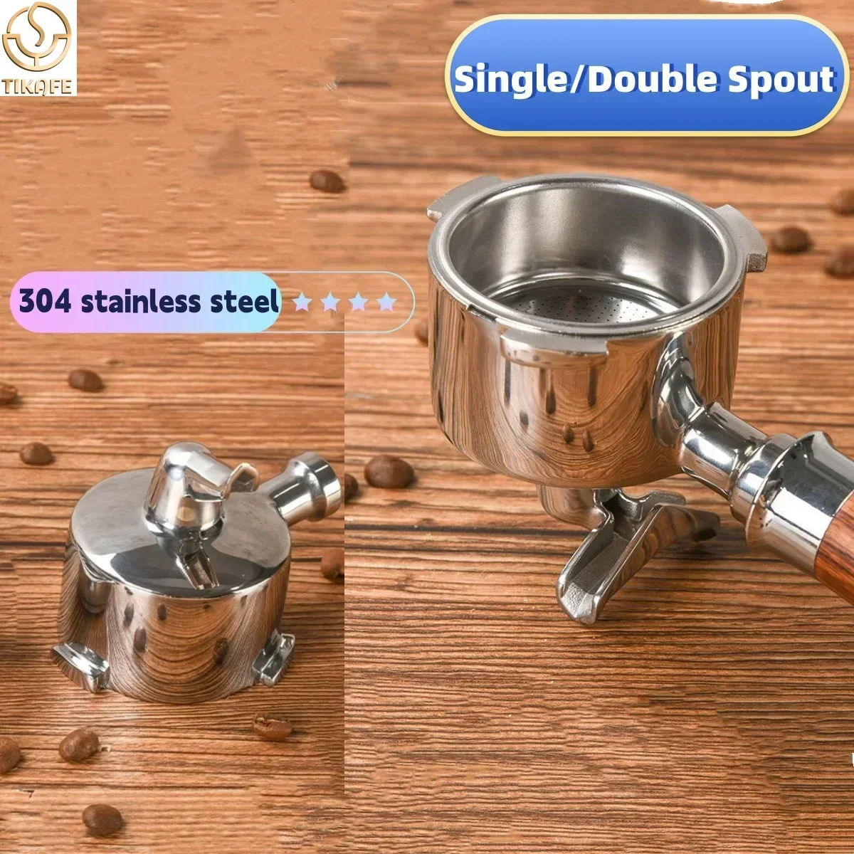 Einzel-/Doppelauslauf-Kaffeefilterhalter (nur Kopf) – Ersatz-Espressogriff für Delonghi Dedica EC680/685/EC890 Barista Image