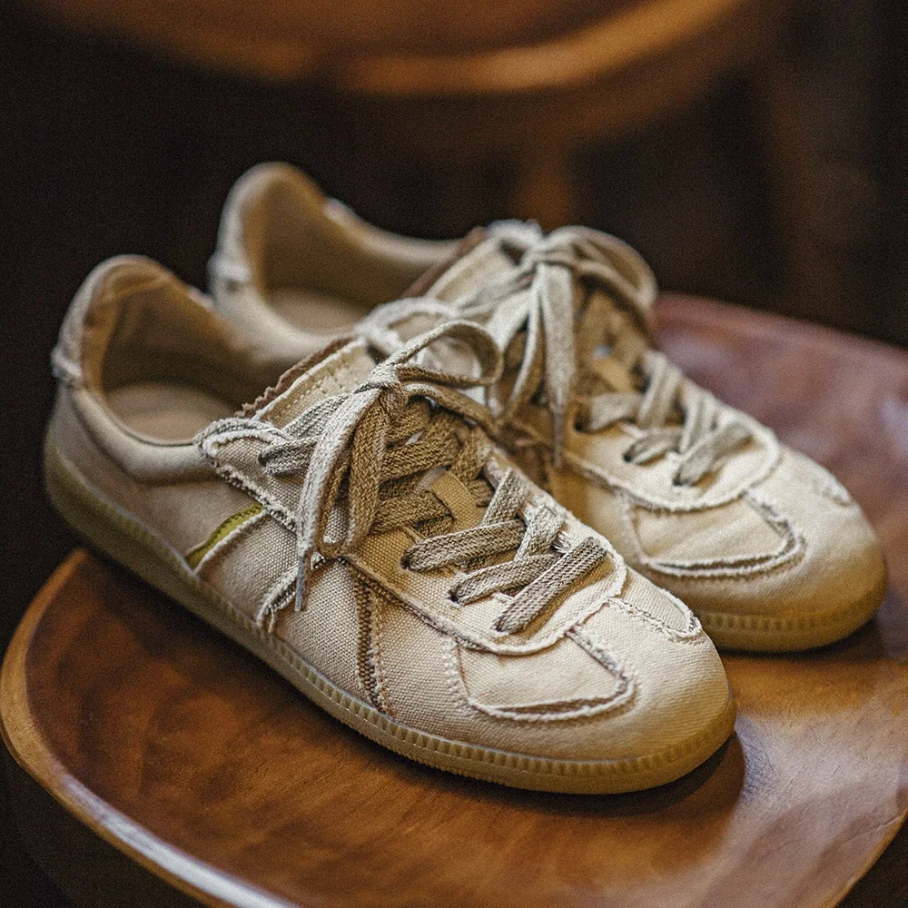 Maden Desert Dune Retro Moral Trainingsschuhe für Herren Sommer und Frühling Nischen-Canvas Freizeitschuhe Leichte Sportschuhe mit Weicher Sohle