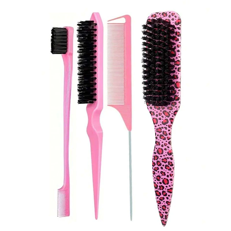 Borstenbürste für glattes Haar zum Formen von Pferdeschwänzen und Dutt, Glätten von Babyhaaren, fliegenden Haarsträhnen und zur Kantenkontrolle – zum Aufstecken und Teasing Image