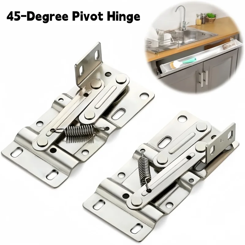 2 stücke Küche Schrank Tip-Out Tabletts Scharniere Selbst-Schließen 45 Grad Pivot Scharnier Für Waschbecken Schublade Badezimmer Organisatoren schuh Schränke