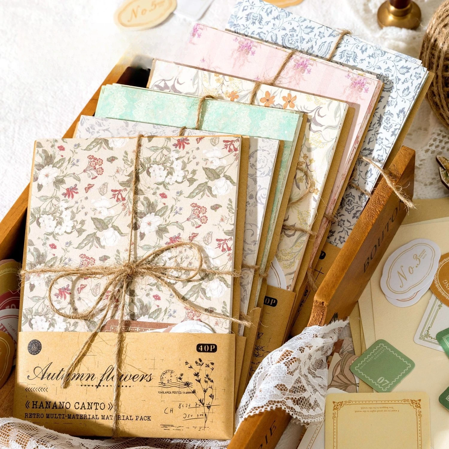 1PC Hanano Kapitel Serie Blume Handbuch Material Dekoration Blatt Aufkleber Verpackung Papier Image