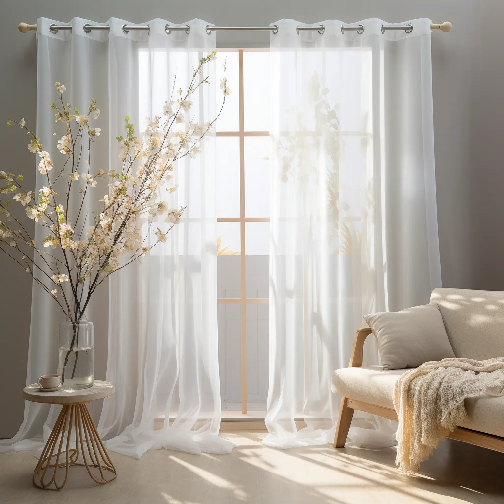 Weiße durchsichtige Vorhänge, Heimdekoration, Öse/Stab, Tasche, Halb-Tüll-Fensterbehandlungen für Schlafzimmer/Wohnzimmer Image