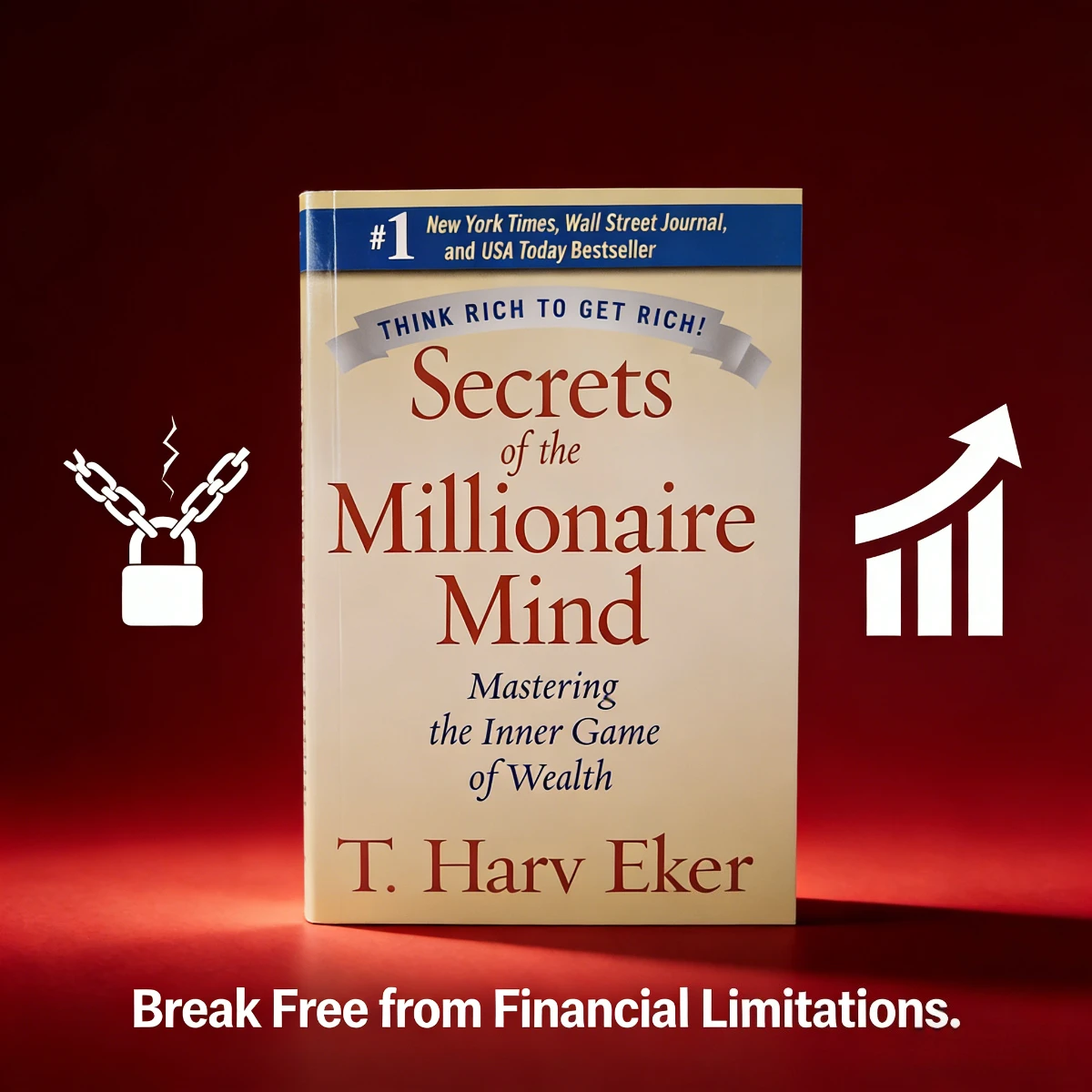 Secrets of The Millionaire Mind von T. Harv Eker – Selbsthilfebuch zum Erlernen des inneren Reichtums- und Finanzkompetenzspieles Image