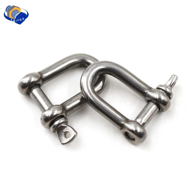Gerader D-Schäkel aus 304, kurzer Edelstahl, brechender D-Rigging-Schäkel, Haken für Boots-Rigging-Hardware, M4, M5, M6, M8, M10, M12, M14 M16 Image
