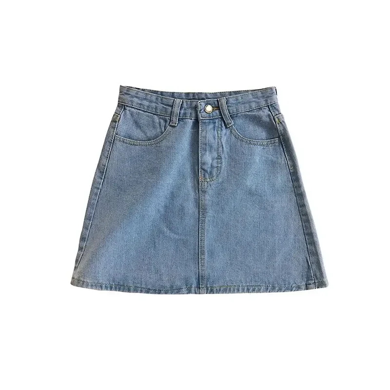 Frauen Sommer Rock Casual Große Größe Jeans A-linie Kurzen Rock Hohe Taille Denim Vintage Quaste Weibliche Kleidung DURIKIES