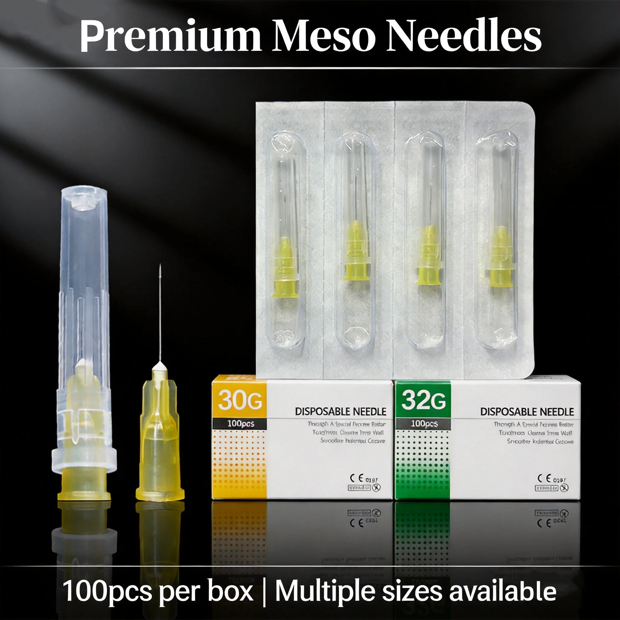 Meso-Nadeln Schmerzfreie Medizinische Einweg-Sterile Nadeln 18G 25G 27G 30G 31G 32G 34G Superfeine Mikronadeln Image