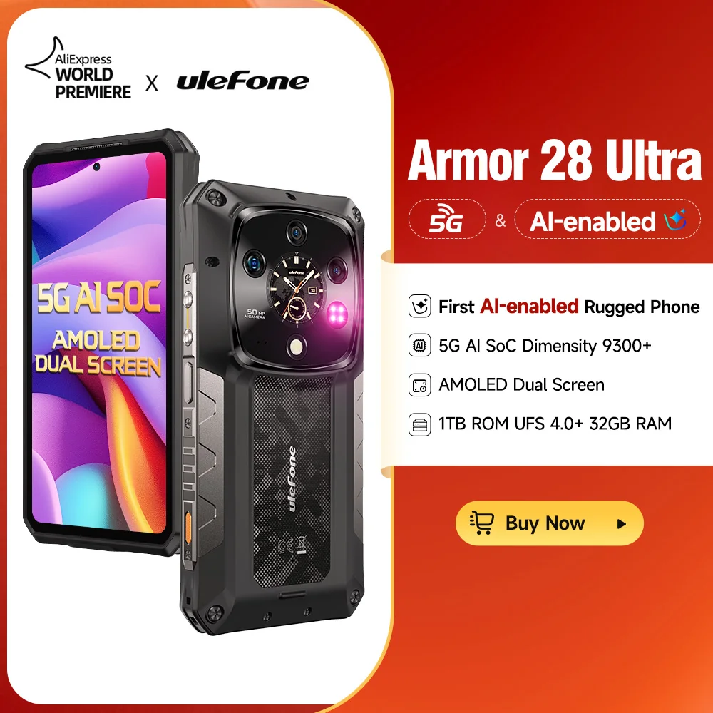 Ulefone Armor 28 Ultra 5G AI Robustes Telefon 1 TB ROM + 32 GB RAM Android Smartphone AMOLED 6,67 Zoll 10600 mAh Mobiltelefon