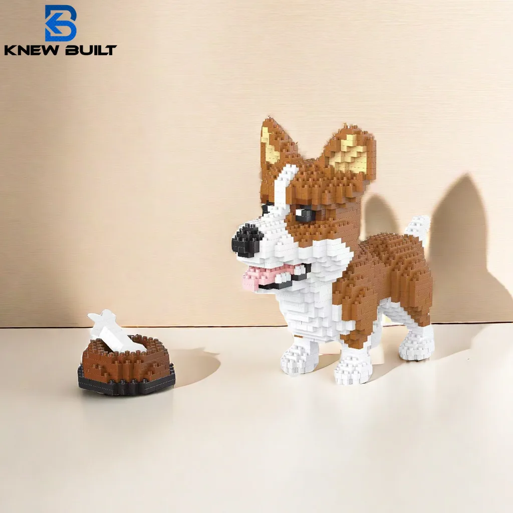 Knew Built Corgi Dog Micro Mini Bausteine Spielzeug: Entzückendes Modell für Haustierliebhaber, Erholung, perfekte Ausstellung und Geschenkidee Image