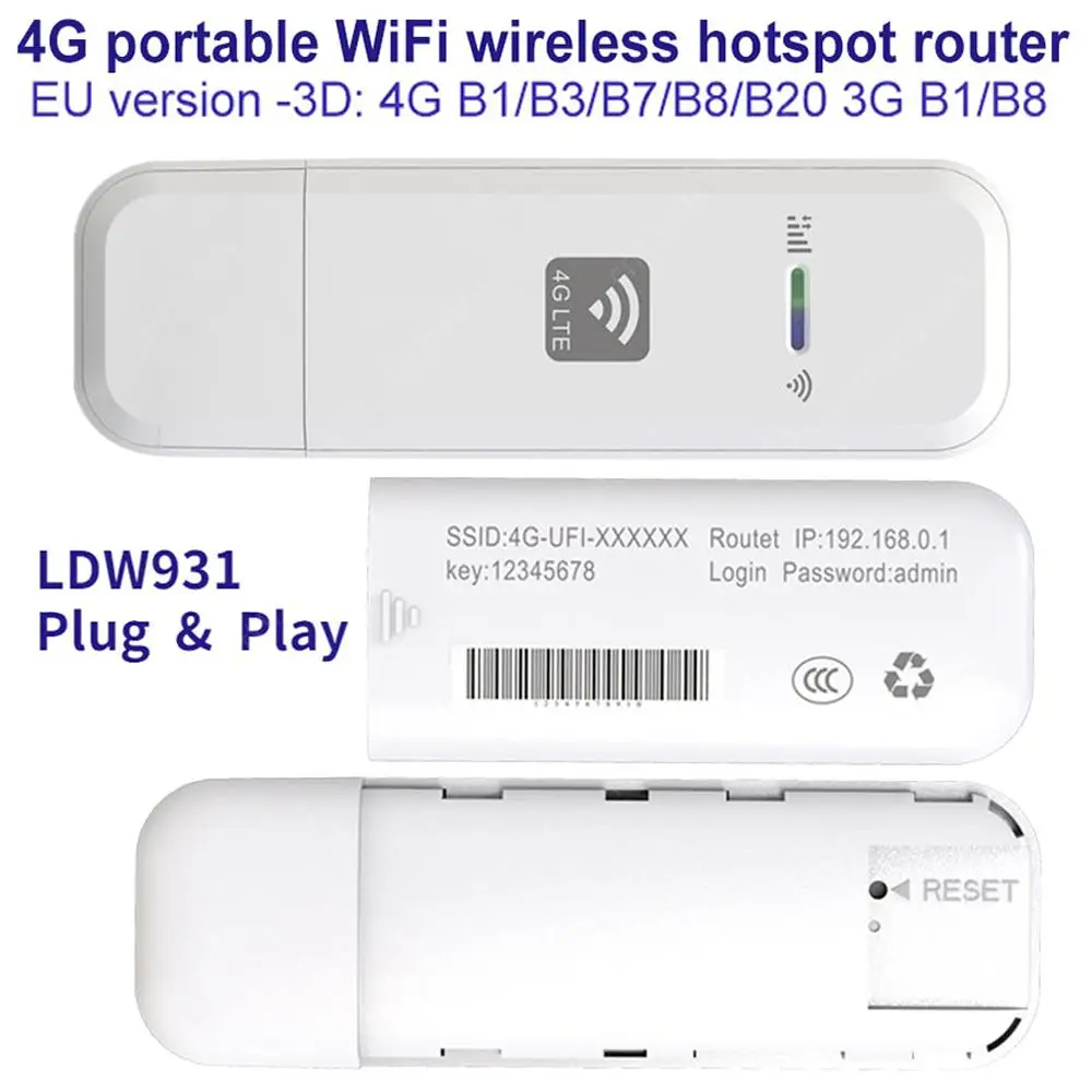 Ldw931 4g lte wifi router 150mbps drahtloser usb dongle usb modem stick mit sim karte wifi adapter tragbares mobiles breitband Image