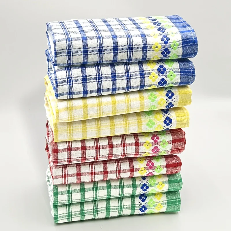 4/6/8/10/12 Stück, 40 cm x 69 cm, mehrfarbige karierte Baumwoll-Küchentücher, sehr saugfähig und weich, geeignet zum Trocknen von Geschirr, Reinigung, Küche, Badezimmer, Wohnzimmer, Heim- und Urlaubsdekoration, unverzichtbar für die Küchenreinigung Image