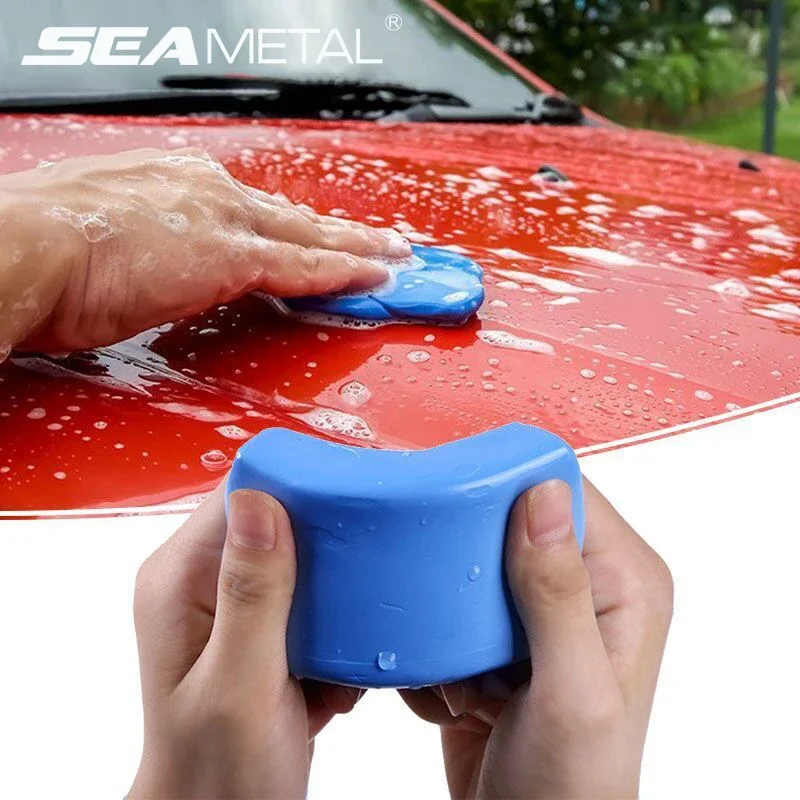 Autowaschlamm, vulkanischer Schlamm, Autowaschlamm, Artefakt, Auto, spezieller leistungsstarker Schlamm, Schwamm, Schleifen, Auto, Schönheit, schwarze Flecken, Tonbar Image