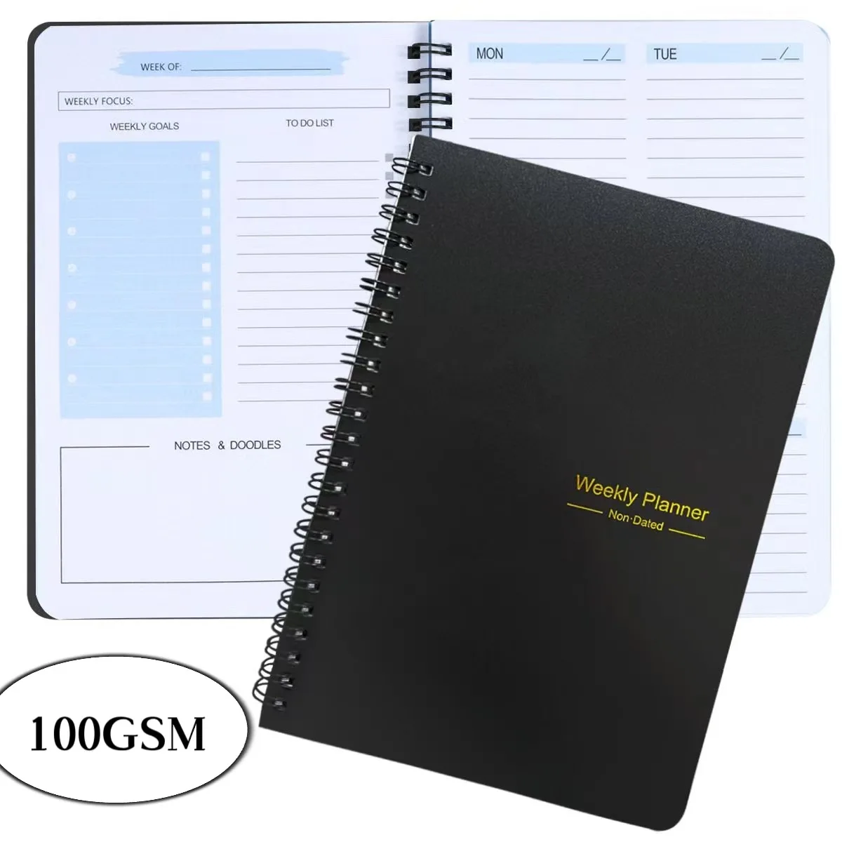 52-Wochen-Wochenplaner, Zeitplan, Agenda, Effizienz-Notizbuch, tägliches monatliches Tagebuch, Tagebuch für Studenten, Schule, Büro, Schreibwaren Image