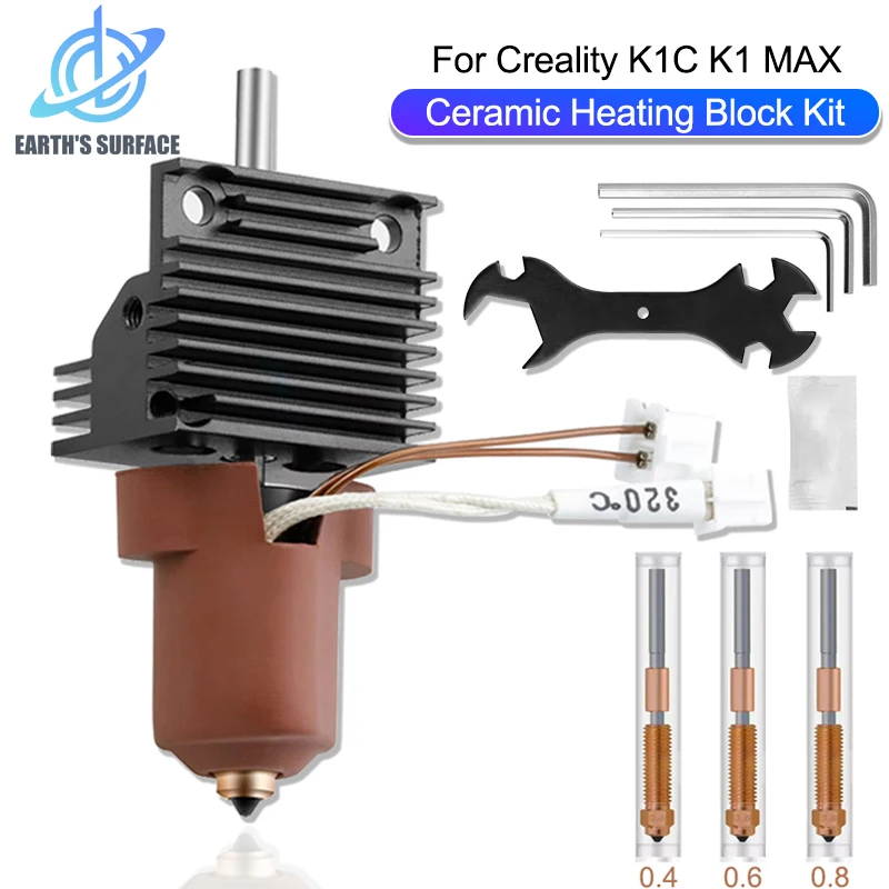 3D-Druckerteile für Creality K1C K1 Max Hotend Kit Quick Swap Keramik-Heizblock-Kit 0,4 0,6 0,8 mm Düse High Flow Printing Image