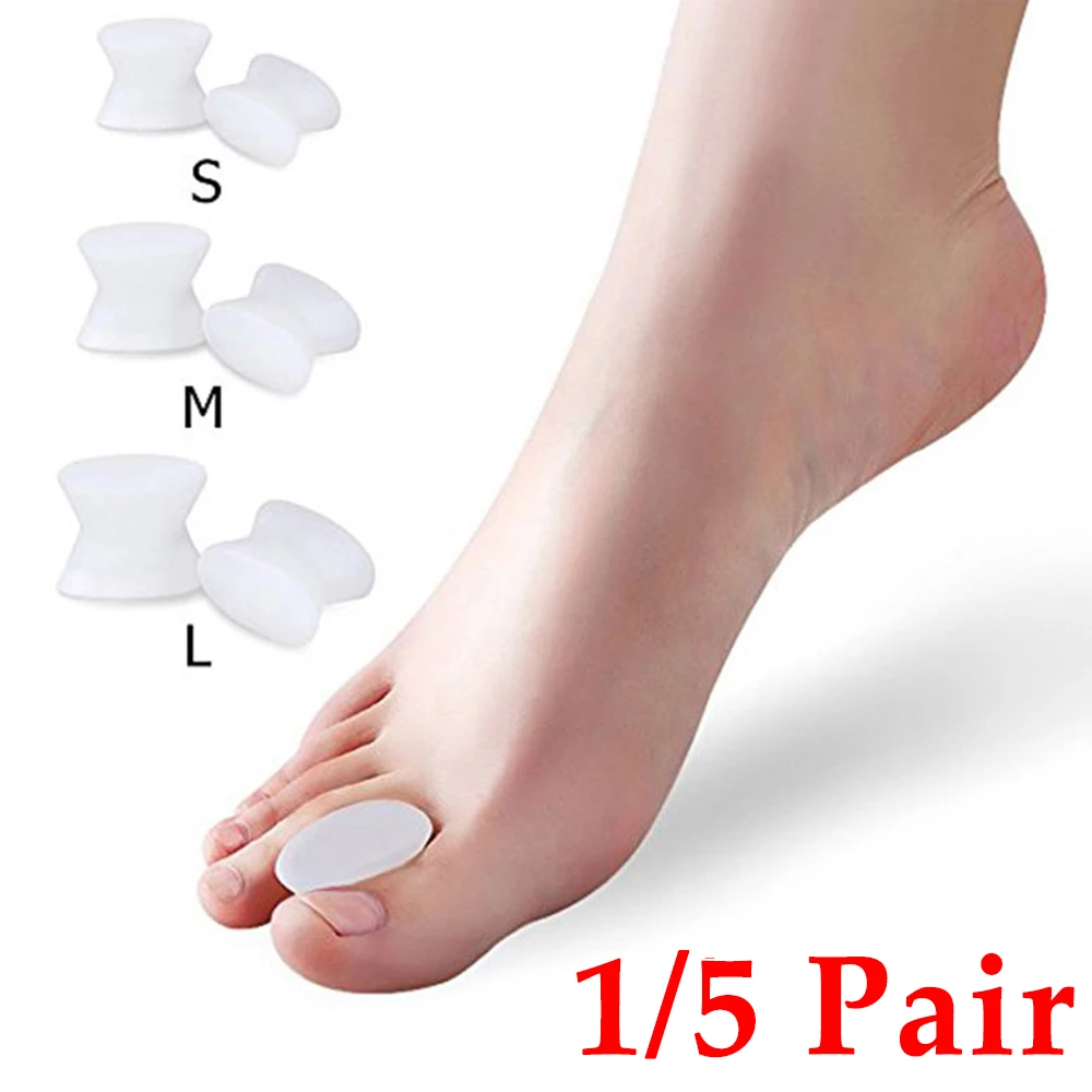Paar Gel Zehen Separator Fußpflege-Tool Silikon Big Toe Bunion Glätte isen Valgus Hallux Bunion Protector Korrektor Ausrichtung Image