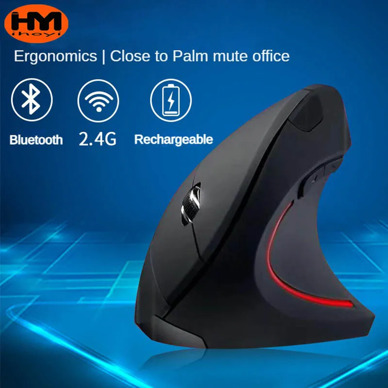 Original ihoyi Drahtlose Maus Vertikale Verdrahtete USB Maus Ergonomische Leuchtende 2,4G Stumm Photoelektrische Bluetooth Spiel Maus Image