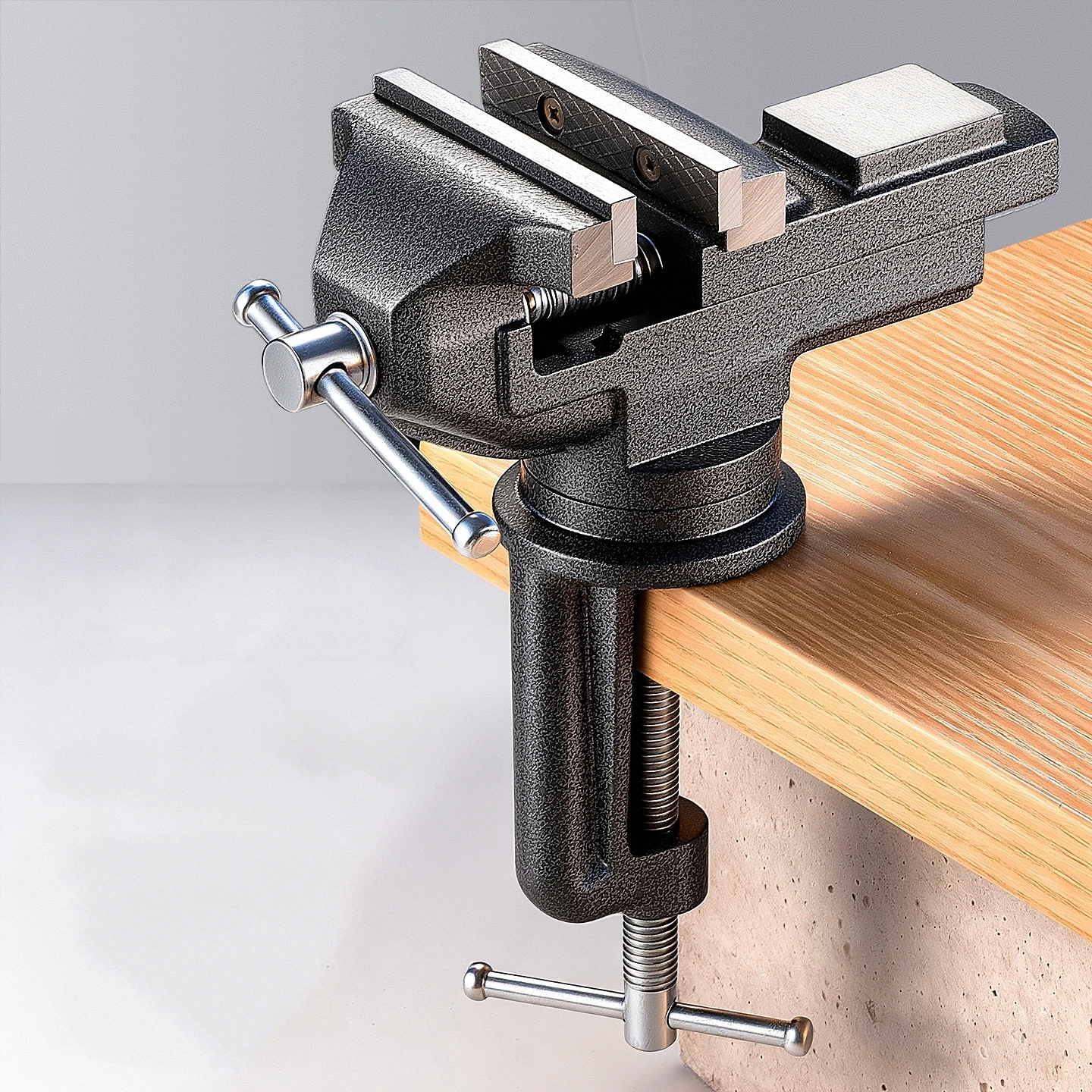 Professioneller Tischschraubstock, 360° ° Rotationsarbeits-Klemmschraubstock, vielseitige Verwendung, robuste Konstruktion für Holzbearbeitung, Metallbearbeitung Image