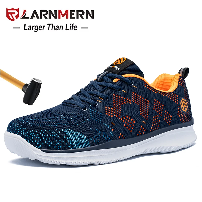 LARNMERN Sicherheitsschuhe für Arbeit, Herren, Stahlkappe, Konstruktion, Turnschuhe, Stiefel, pannensicher, rutschfest, Damenschuhe Image