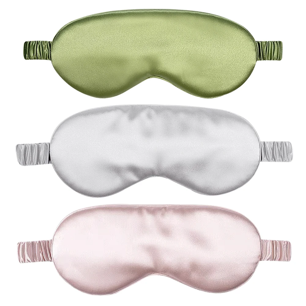 Schlaf-Augenmaske aus 100 % reiner Maulbeerseide, Augenbinde, reine Farbe, weiches Auge für Reisen, Zuhause, Schlaf, Gesundheit, Augenschutz für Frauen und Mädchen Image