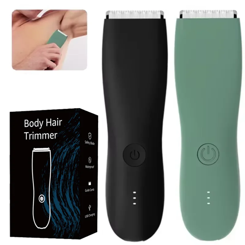Körperhaarschneider, Rasierer für Männer, Ballschneider für Leistengegend, Scham, austauschbare Keramikklinge, Groomer, elektrischer Rasierer, wasserdichter Clippe Image