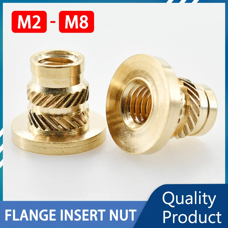 Kupfer-Gewindemutter-Einsätze M2 M2,5 M3 M4 M5 M6 M8 Notebook 3D-Druck Flansch T-Muttern Rändelgewinde Hot Melt Heizung Einsatzmuttern Image