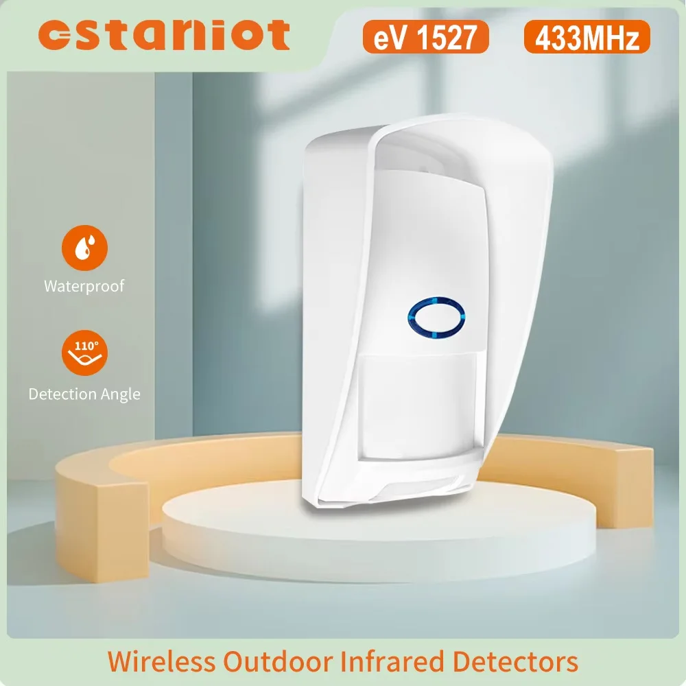 Staniot 433 Mhz Mini Outdoor PIR Bewegungsmelder Smart Home Menschlichen Infrarot Körper Sicherheit Einbrecher Alarm Sensor 110 ° mit Pet-Proof