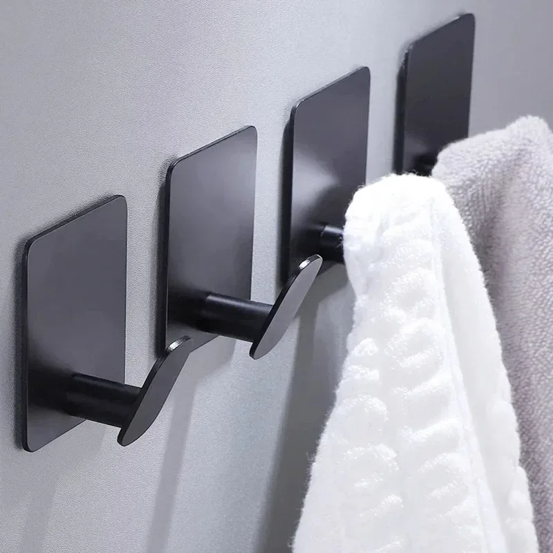 2 Stück/4 Stück Badezimmer-Kleiderhaken, selbstklebende Wandhaken, Handtuchhalter aus Edelstahl, Badezimmer-Küchenbeschläge, Mehrzweckhaken