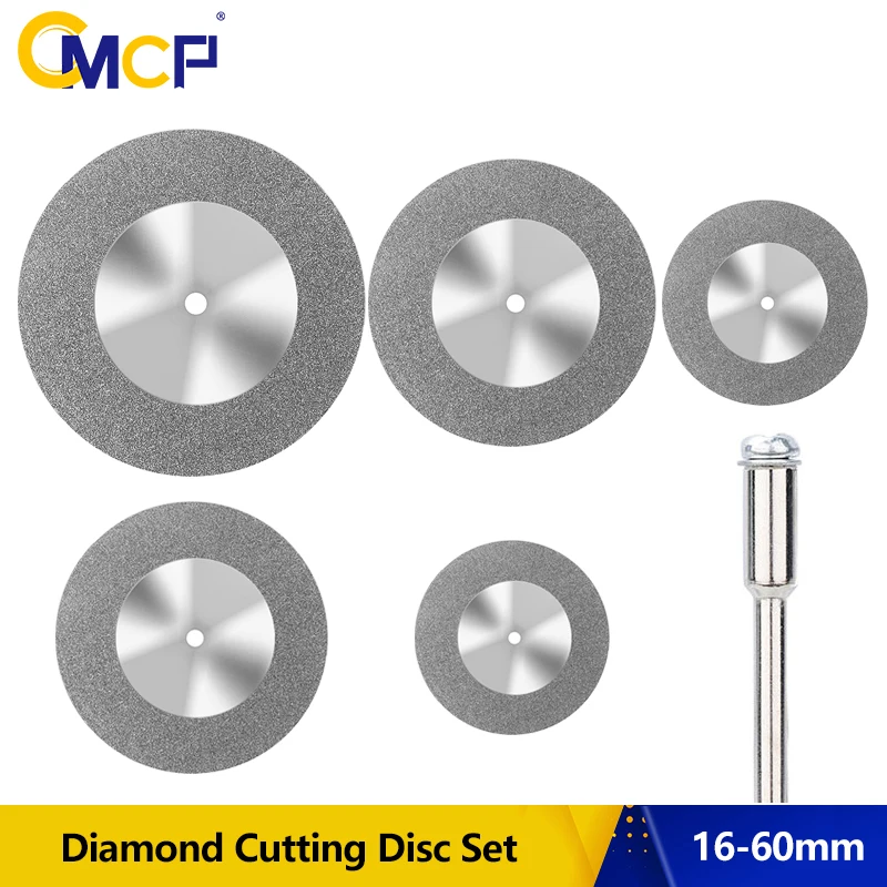 CMCP 5 Stück Diamant-Trennscheibe, Rad, Drehwerkzeug, Kreissägeblatt für Dremel Mini Drill Mandrel Cutoff, Holz, Stein, Kunststoff, Glas Image