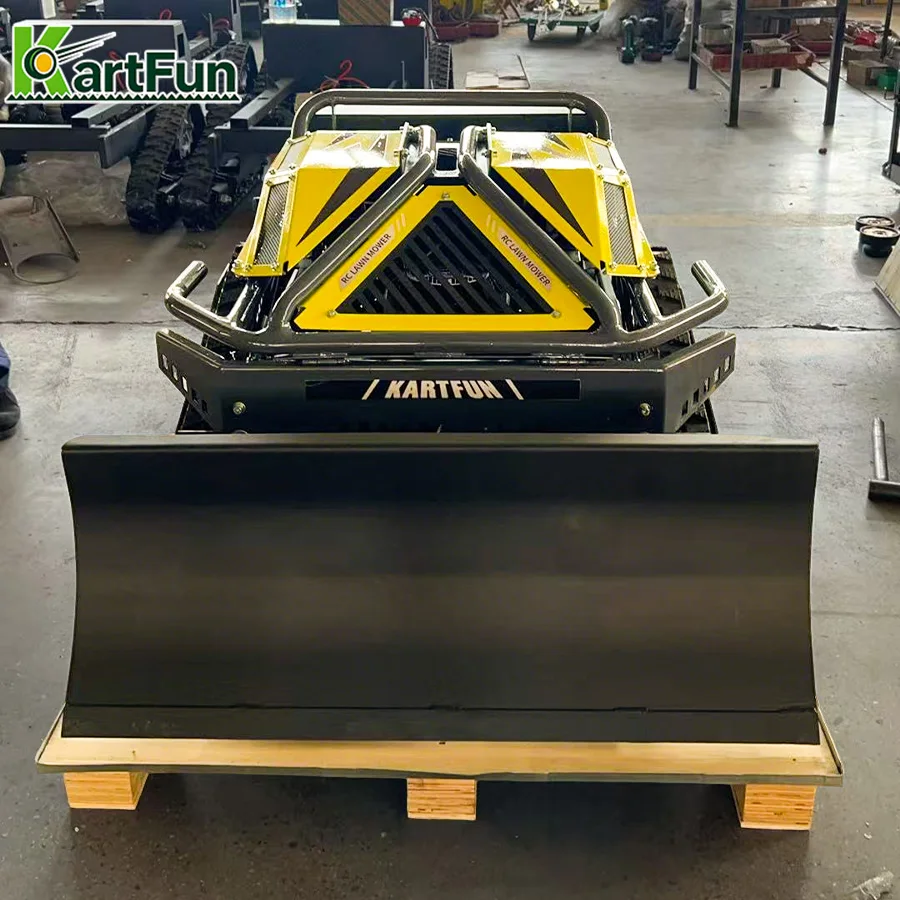 Maßgeschneiderter kleiner Raupenrasenmäher für den gewerblichen Einsatz – 4-Takt, einfaches Design, automatische Fernsteuerung, industrieller Grasschneider Image