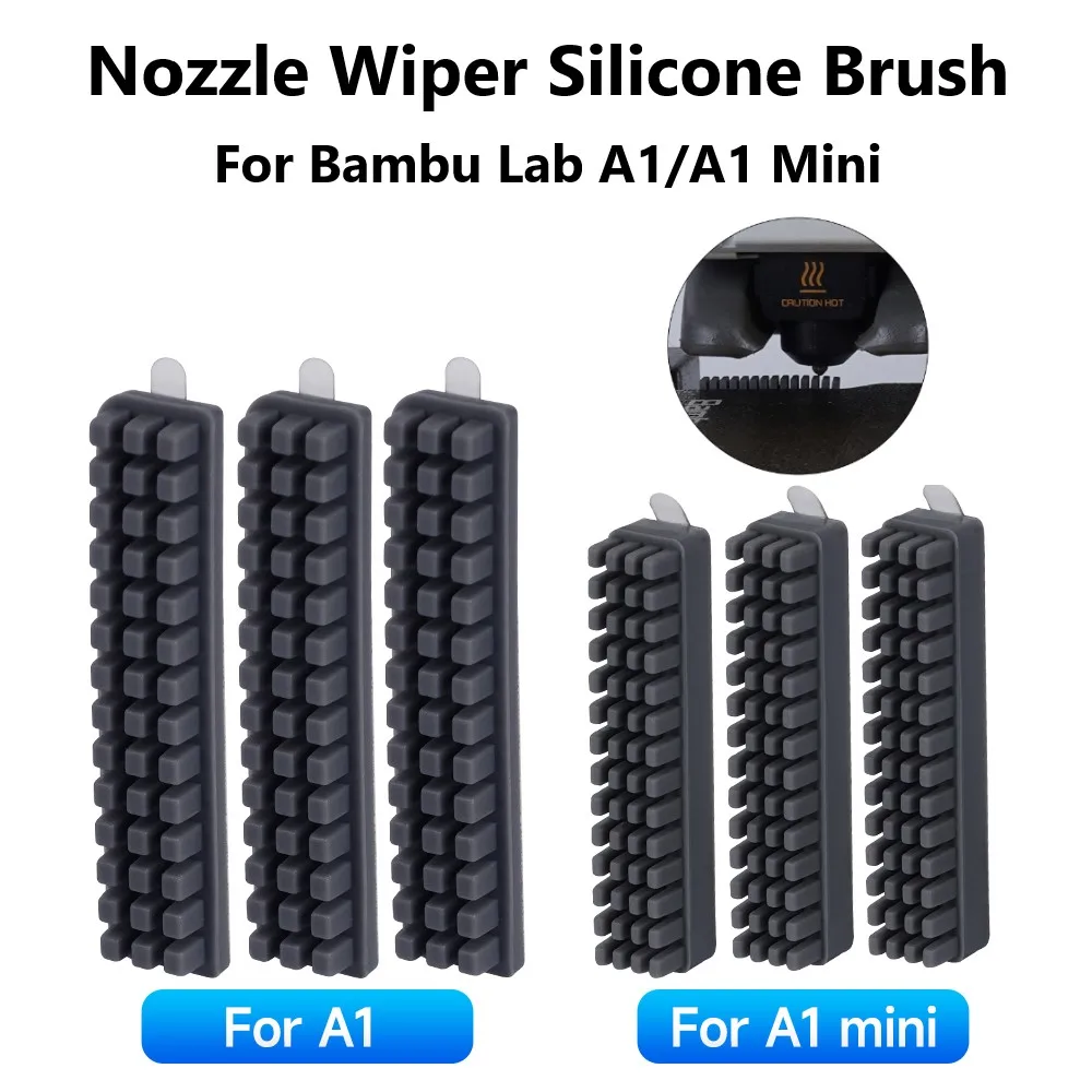 Düse Pinsel Für Bambu Labor A1 Wischer Silikon Pinsel Hotbed Montiert Wäscher Für Bambulab A1 Reinigung Werkzeug 3D Drucker Zubehör Image