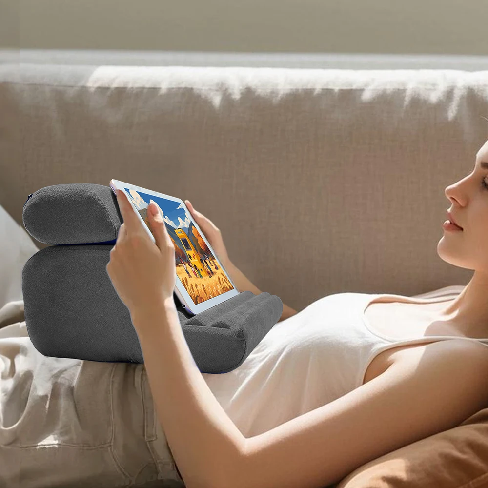 Xnyocn Tablet-Kissenhalter, faltbarer IPad-Ständer für Schoßbett und Schreibtisch, Tablet-Soft-Pad-Dock mit Taschen-Eingablage für IPad Pro Image