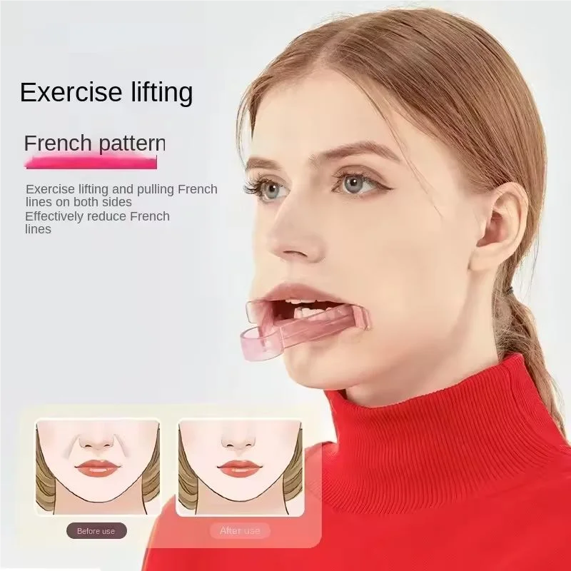 1 Stück Neuer V-förmiger Gesichts- und Hals-Trainer, Gesichtsstraffungsgerät, Doppelkinn-Trainer, Kiefer-Trainer, Tragbares Gesichtstraining-Instrument Image