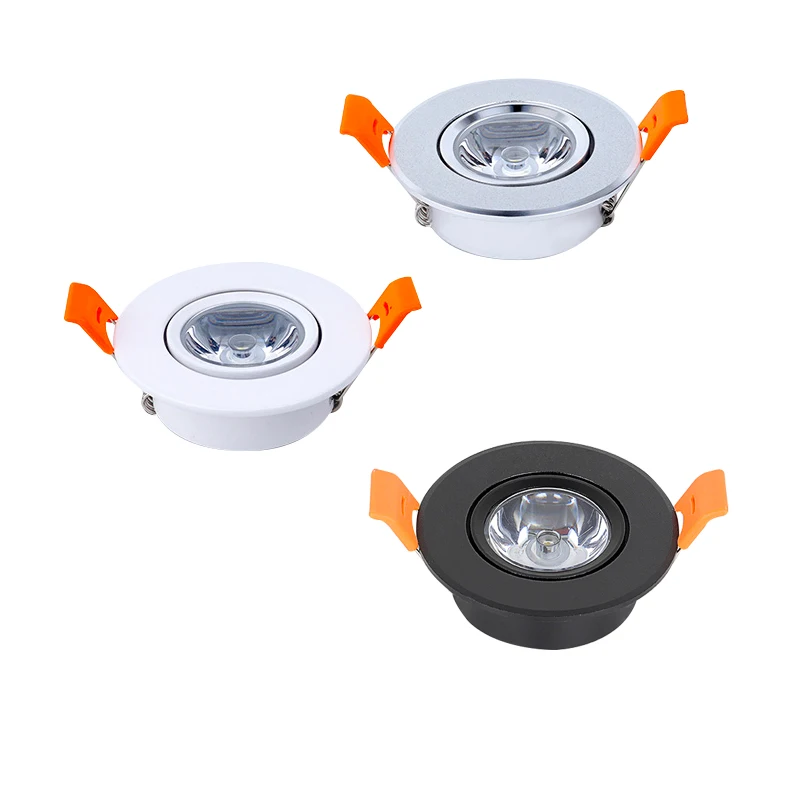 Aluminium Runde LED Dimmbare Decke Downlight 1W 3W AC90-260V DC12V Einbau LED Spot Licht Led-lampe Ausschnitt 50mm Mit Fahrer