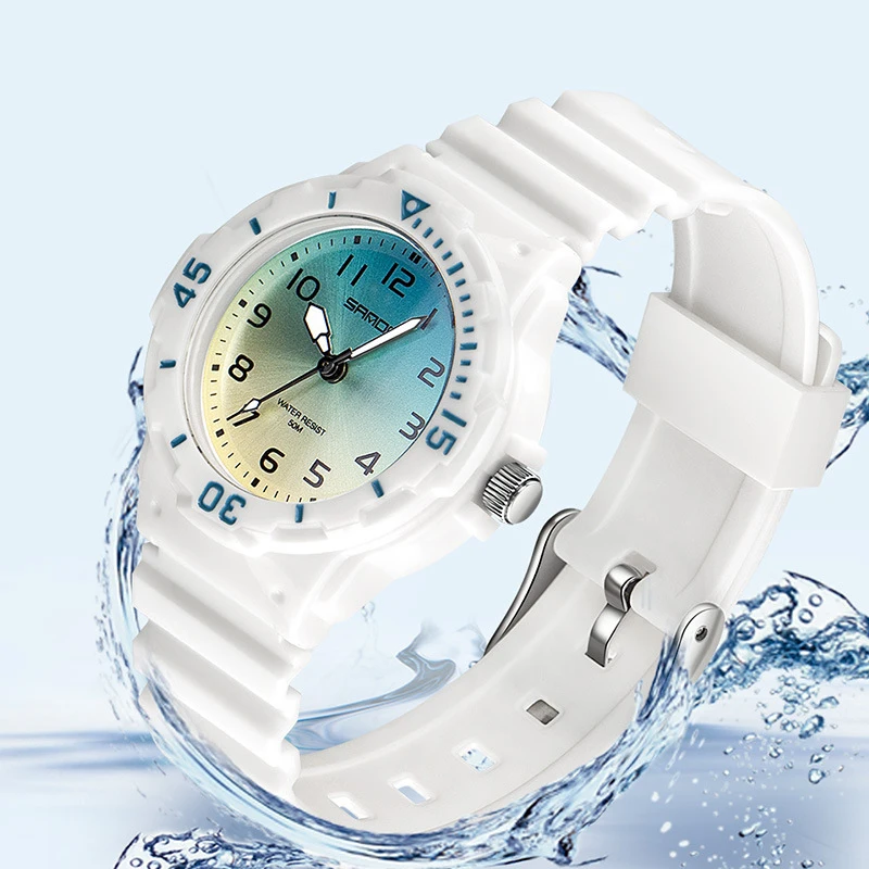 Uthai Studenten uhr Modetrend Outdoor-Sport frisch 50m wasserdicht pu weich weibliche Mittels chüler Jugend uhr Uhren Image