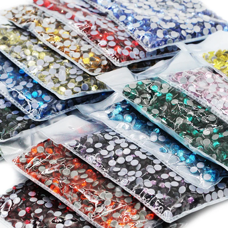 Hohe Qualität SS6-SS30 Glas Flatback Strass Glitter Kristall AB Eisen Auf Diamant Hotfix Strass für Kleidung Dekoration Image