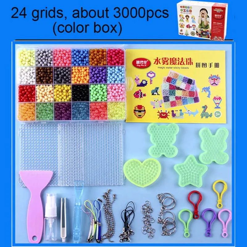 6000 stücke 24 farben Refill Perlen puzzle Kristall DIY wasser spray perlen set ballspiele 3D handgemachte magie spielzeug für kinder spielzeug Image