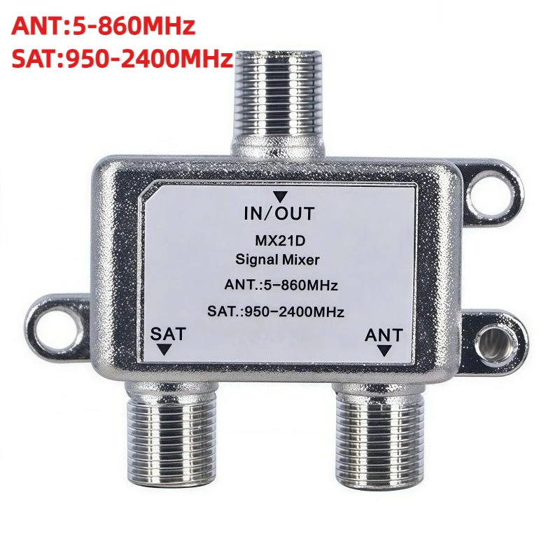 2-in-1 SAT/ANT Diplexer 2-Wege-Kabelfernseher und Satelliten-TV-Mixer/Splitter MX21D Image