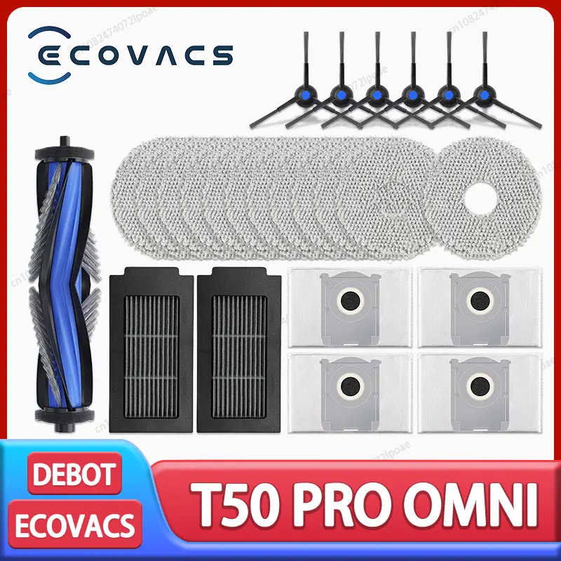 ECOVACS T50 PRO OMNI / T50 AUTO / DDX67 Roboter Staubsauger Zubehör Hauptseite Bürste Hepa-Filter Mopp Tuch staubbeutel Teile Image