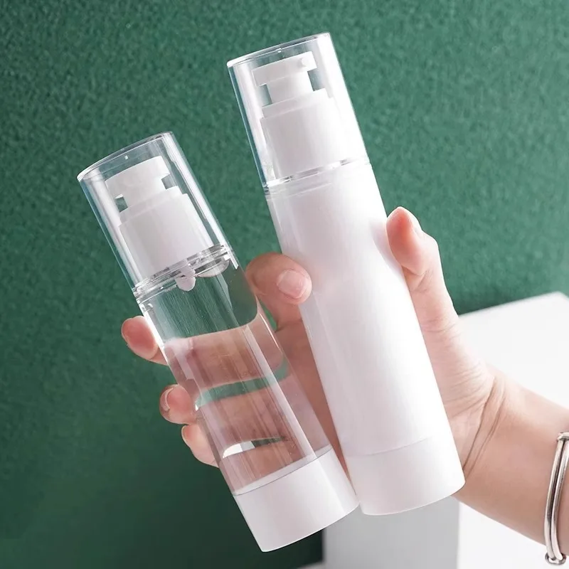 15 ml, 30 ml, 50 ml, 80 ml, 100 ml, klare Airless-Pumpflasche für kosmetische Cremes, Reisegröße, Spender, Make-up-Behälter für Creme, Gel, Lotion Image