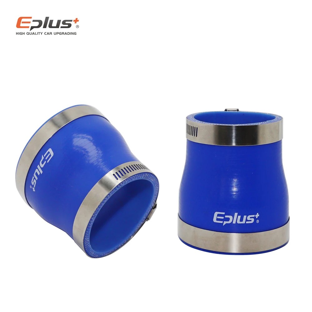 EPLUS Universal-Silikonschlauch, gerade, großer bis kleiner Anschluss, Reduzierstück, Auto-Ladeluftkühler, Turbo-Ansaugrohr, Silikagel, Blau Image